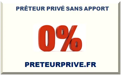 PRÊTEUR PRIVÉ SANS APPORT 2025